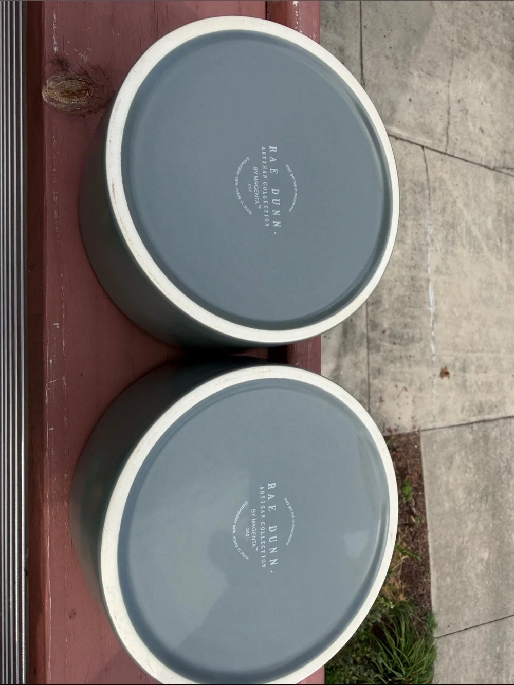 Rae Dunn dog bowls EUC